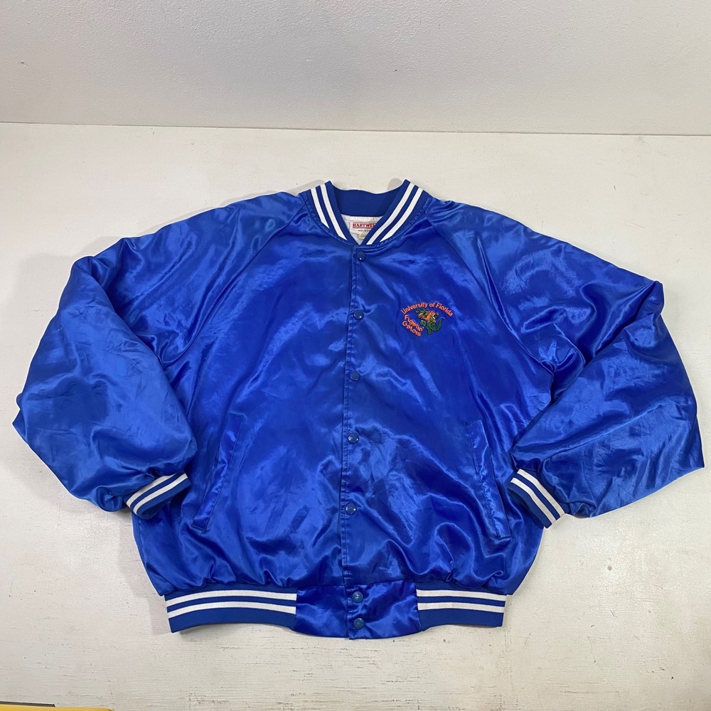 Vintage Hartwell University of Florida Gators Satin Varsity Jacket Blue XL USA